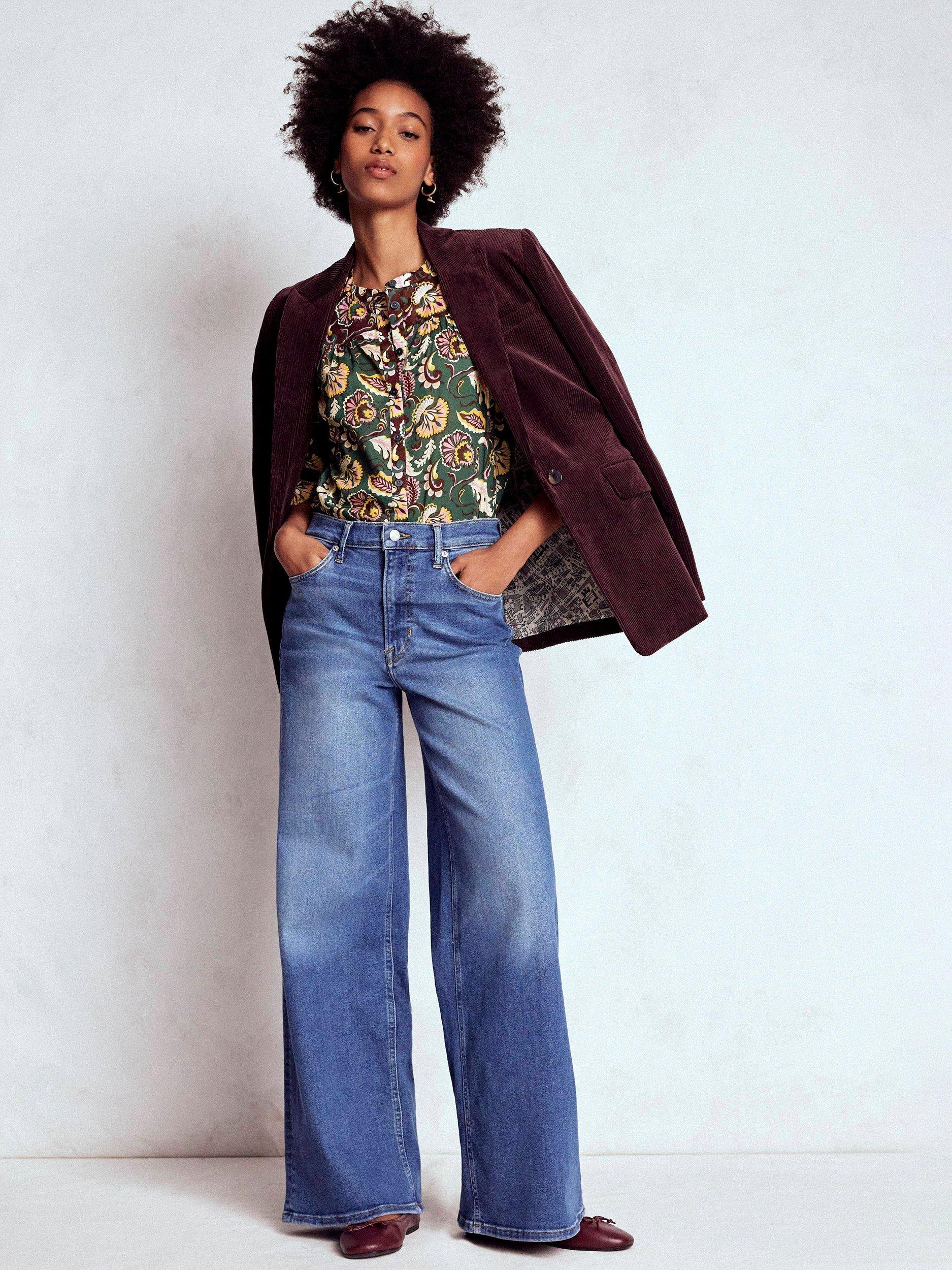 Product image 4 of 5, which shows Boden Corrine Floral Long Sleeve Top, Green, 8