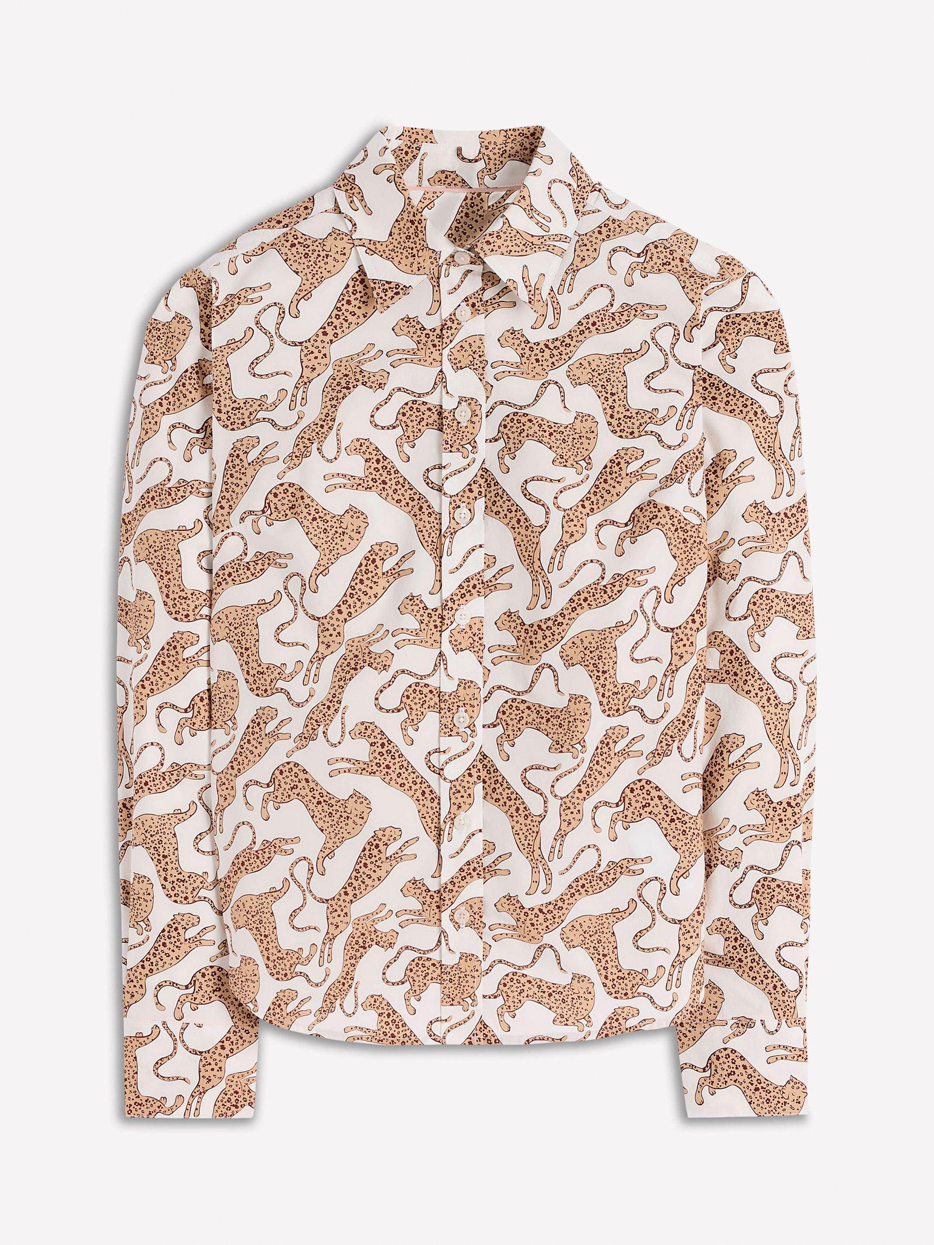 Product image 5 of 5, which shows Boden Sienna Leopards Shirt, Ivory/Multi, 8