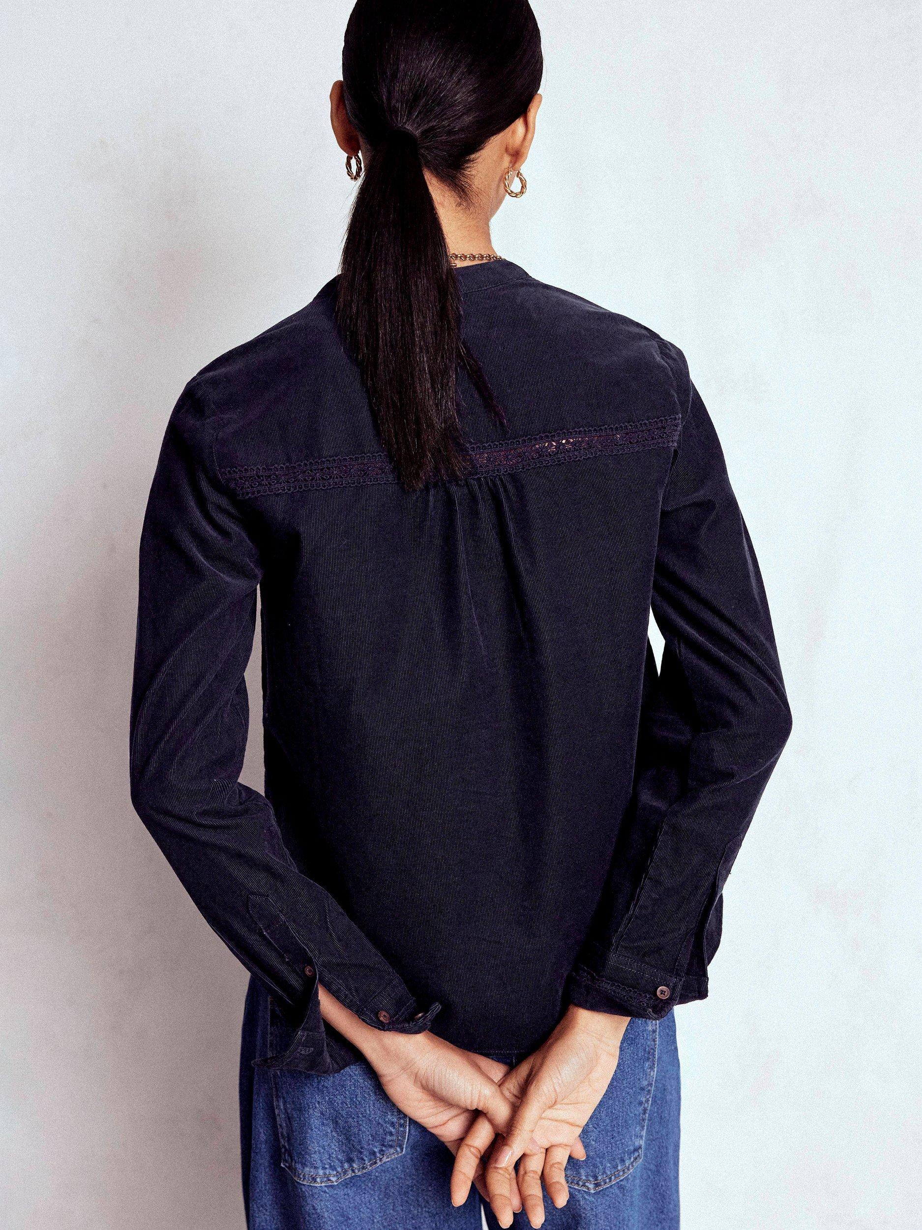 Product image 4 of 5, which shows Boden Victoria Cord Shirt, Navy, 8