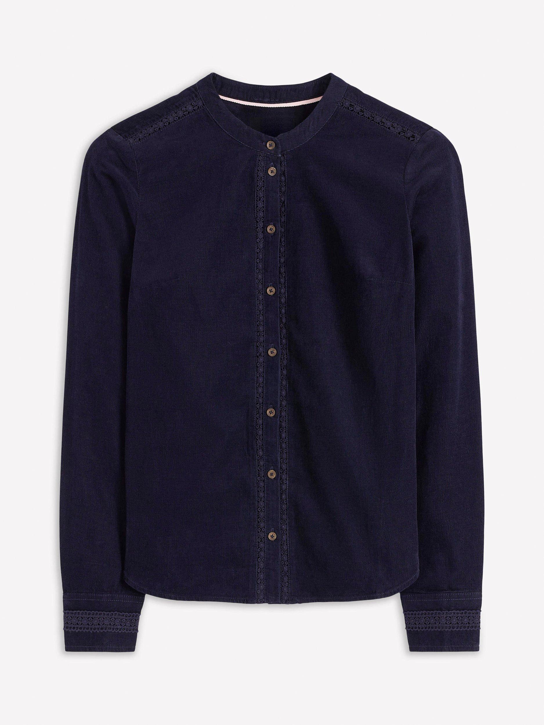 Product image 5 of 5, which shows Boden Victoria Cord Shirt, Navy, 8