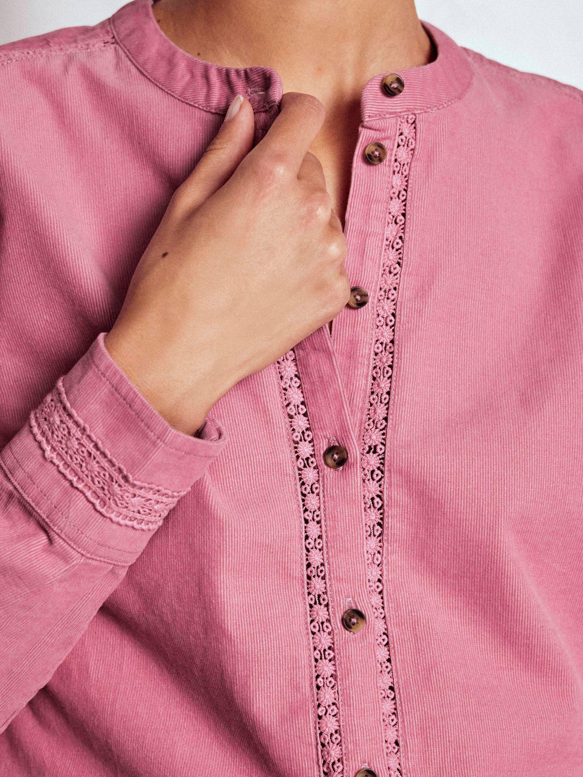 Product image 2 of 5, which shows Boden Victoria Cord Shirt, Blushing Rose, 8