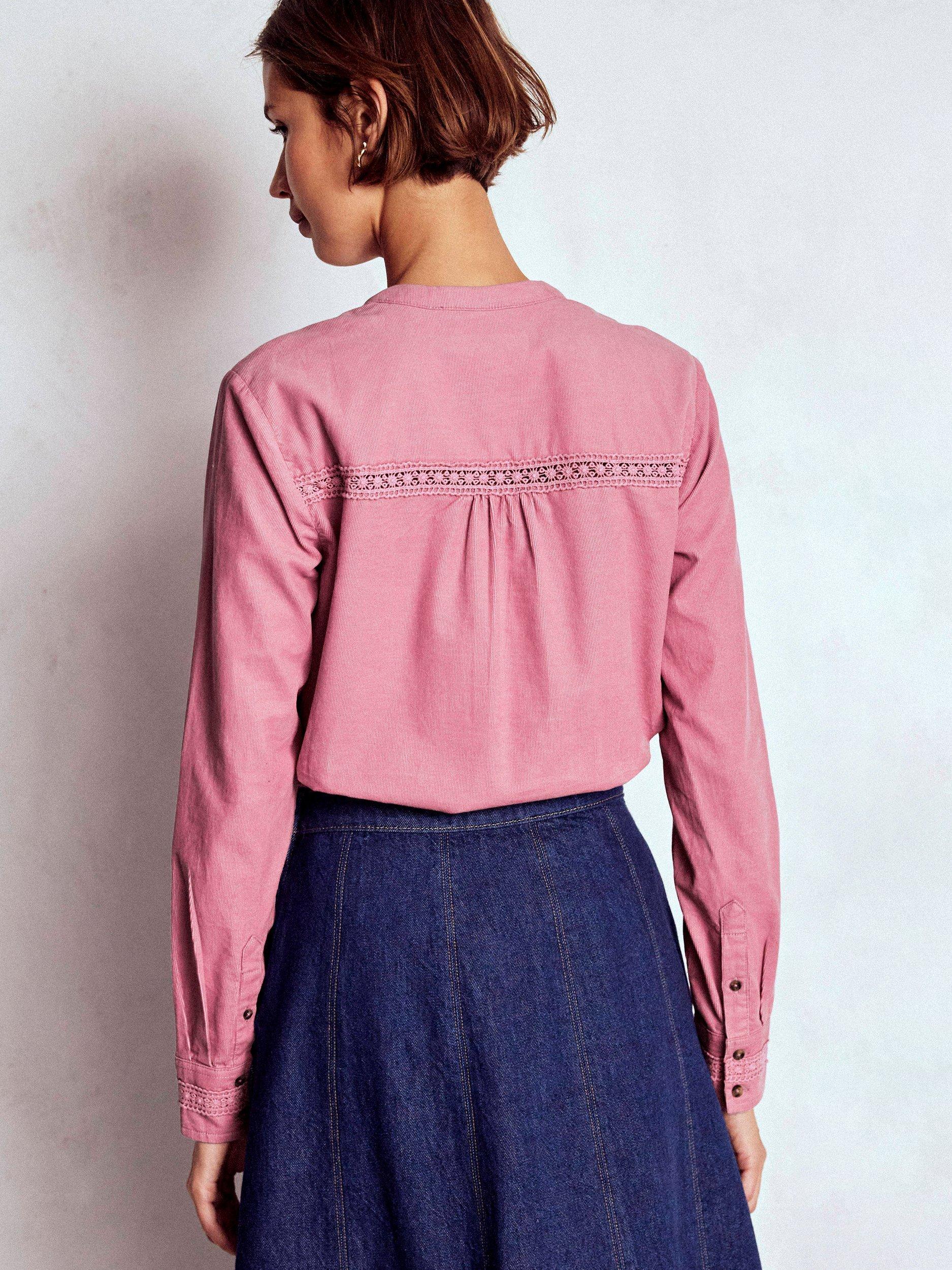 Product image 3 of 5, which shows Boden Victoria Cord Shirt, Blushing Rose, 8