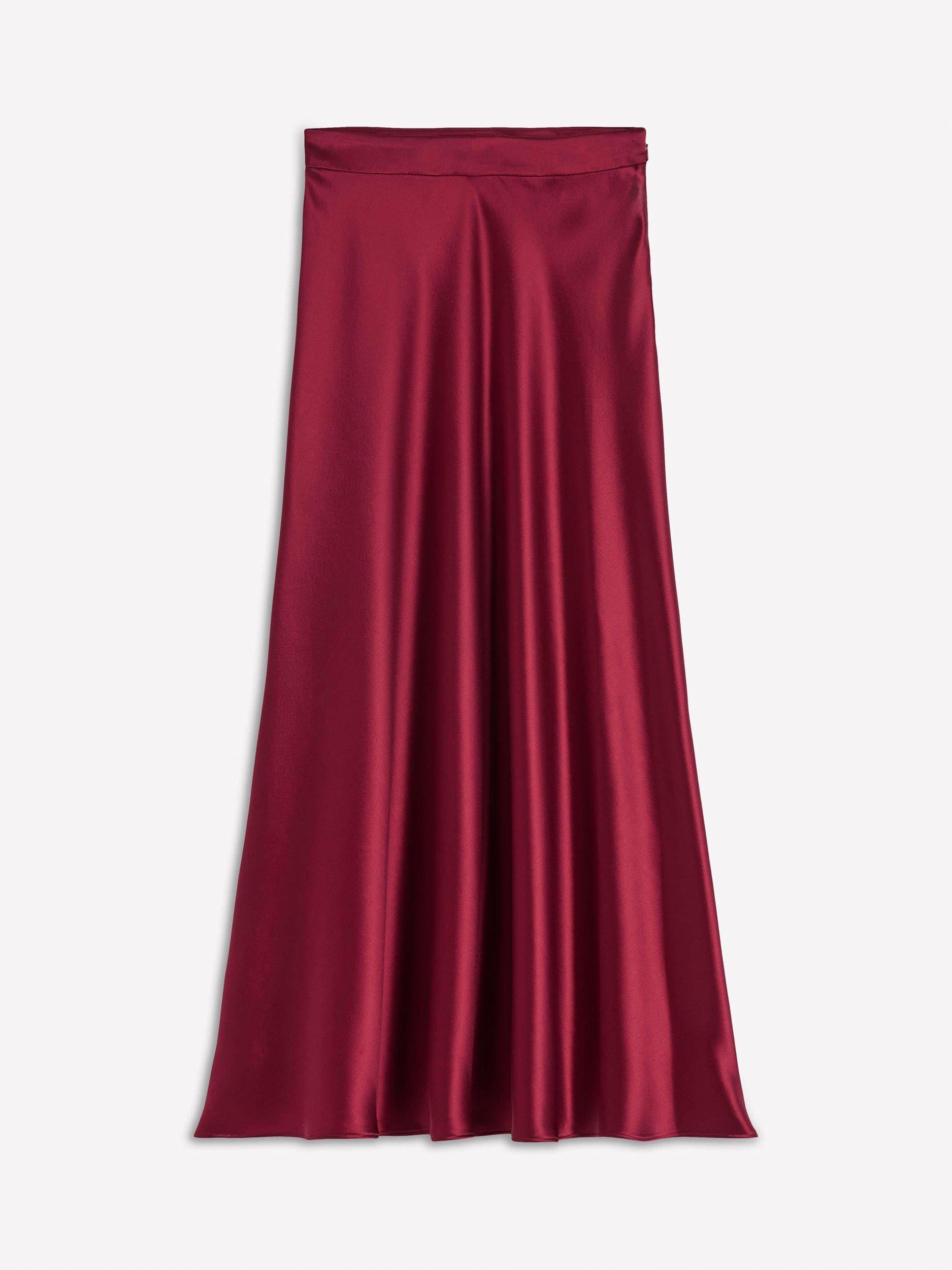 Product image 6 of 6, which shows Boden Bias Cut Maxi Slip Skirt, Chestnut, 8