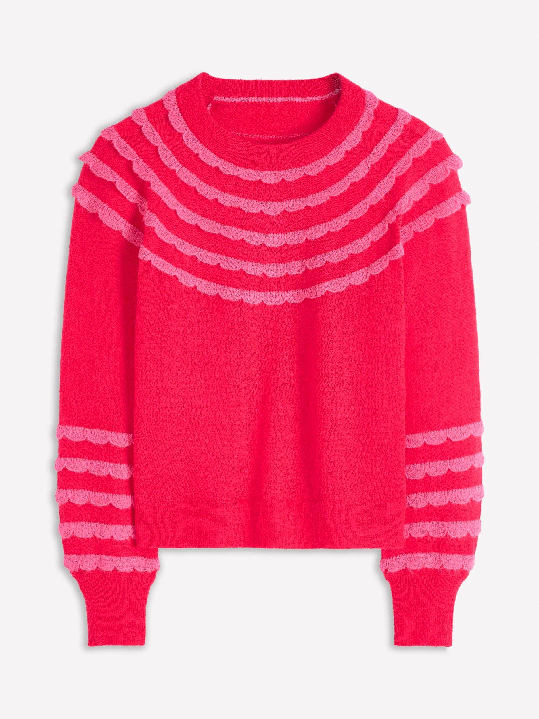 Product image 5 of 6, which shows Boden Alice Fluffy Raglan Jumper, Poppy Red, S