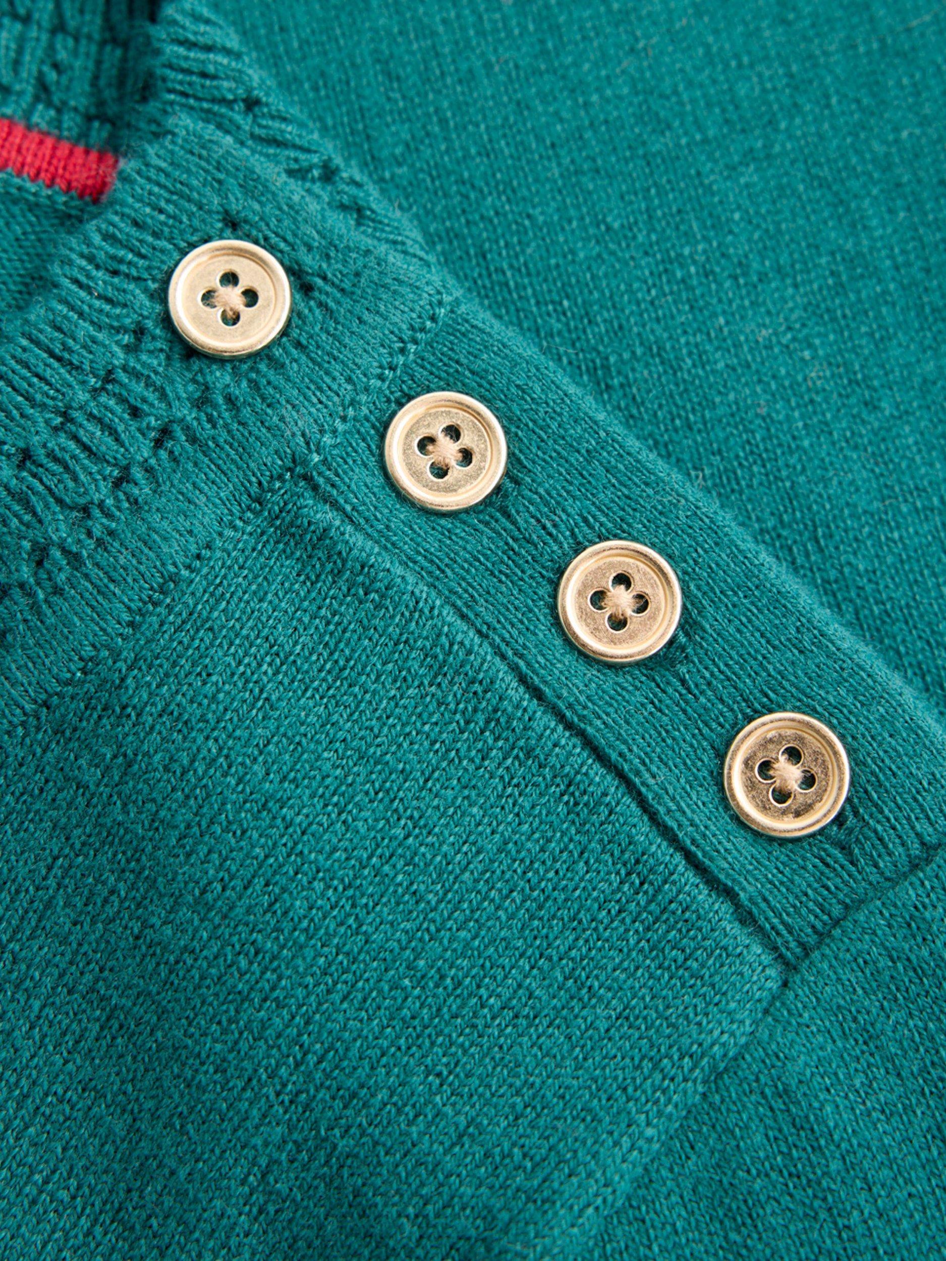 Product image 6 of 6, which shows Boden Briony Button Shoulder Stitch Jumper, Drake Green, M