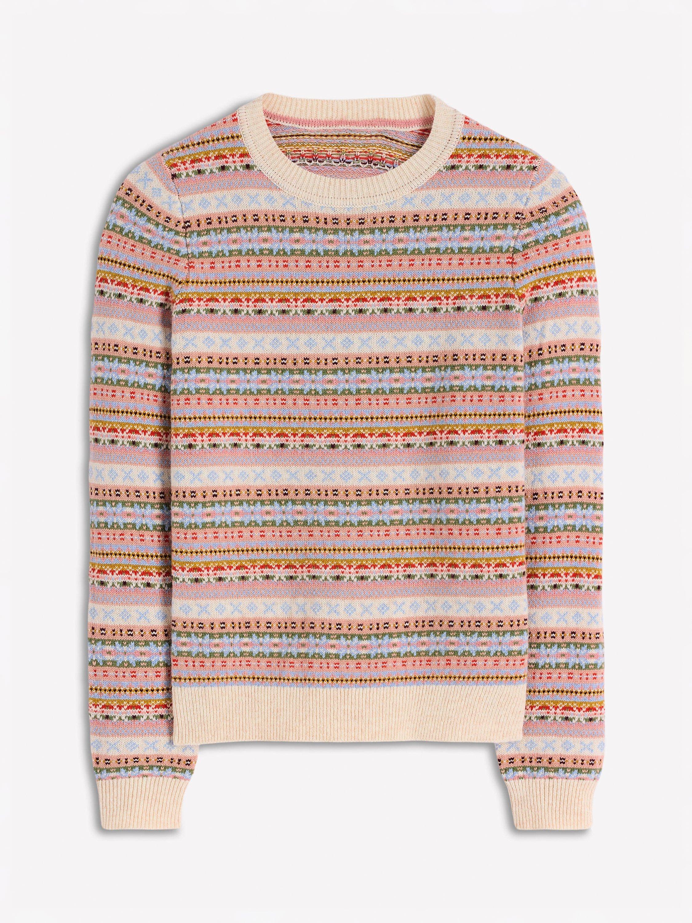 Product image 6 of 7, which shows Boden Edie Fair Isle Stripe Wool Blend Jumper, Multi, S