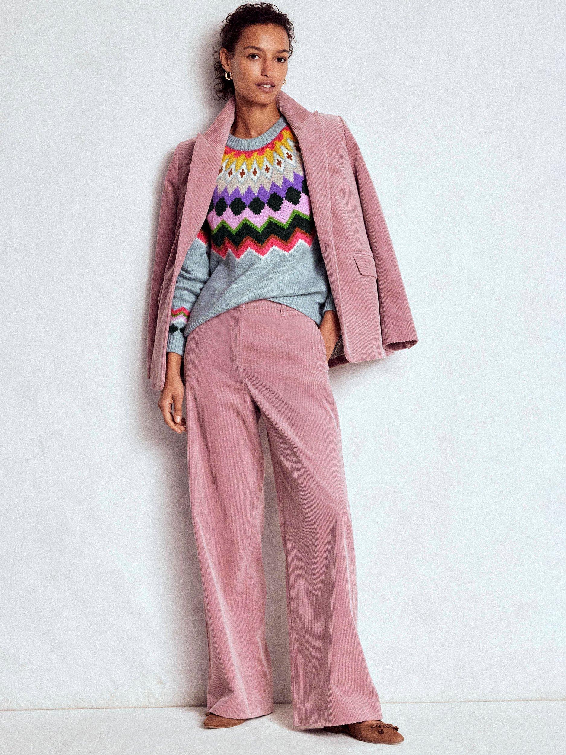 Product image 6 of 8, which shows Boden Eleanor Fair Isle Wool Blend Jumper, Blue Melange, S