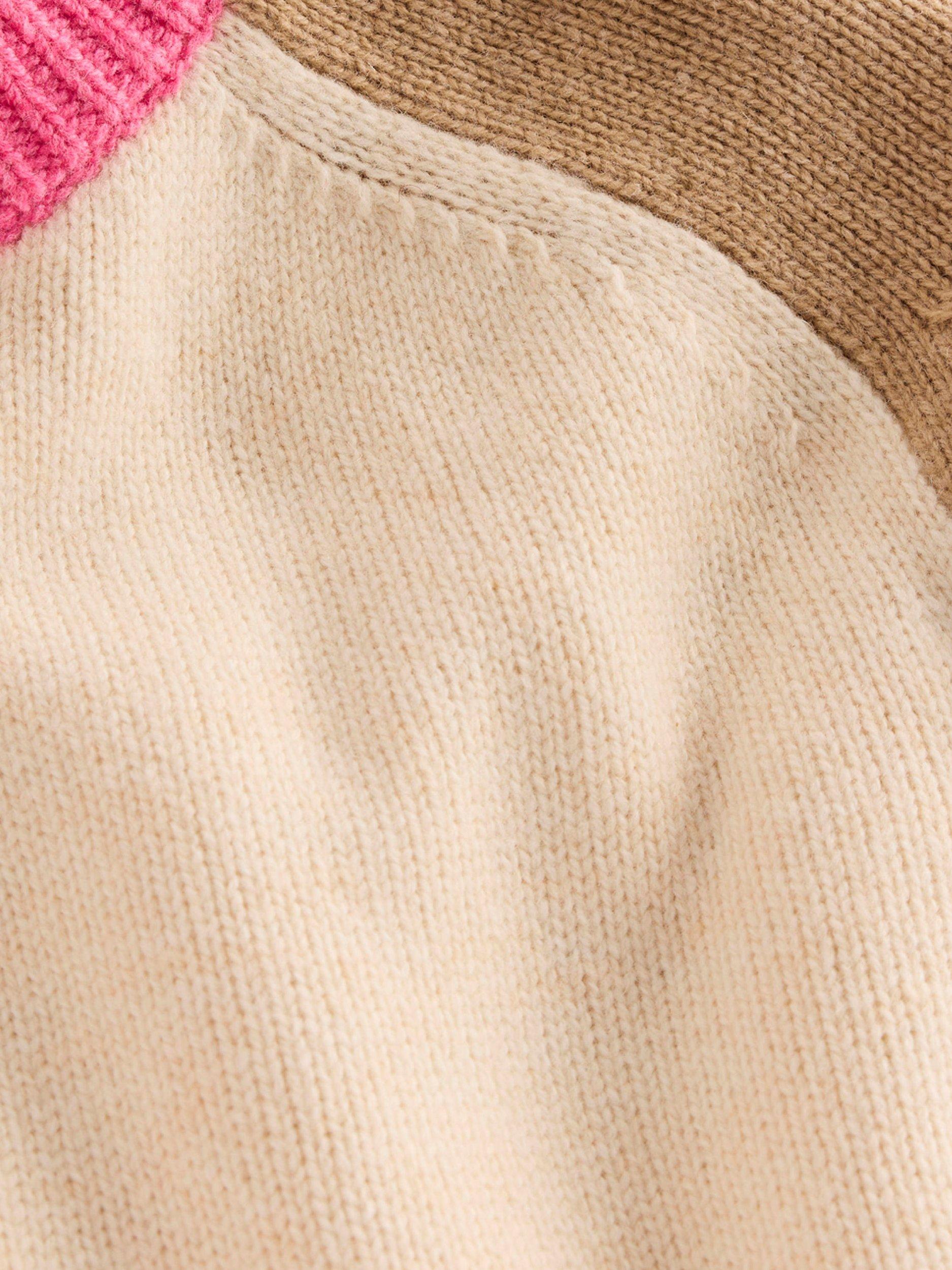 Product image 5 of 6, which shows Boden Marion Colour Block Pure Merino Wool Jumper, Ivory/Multi, S