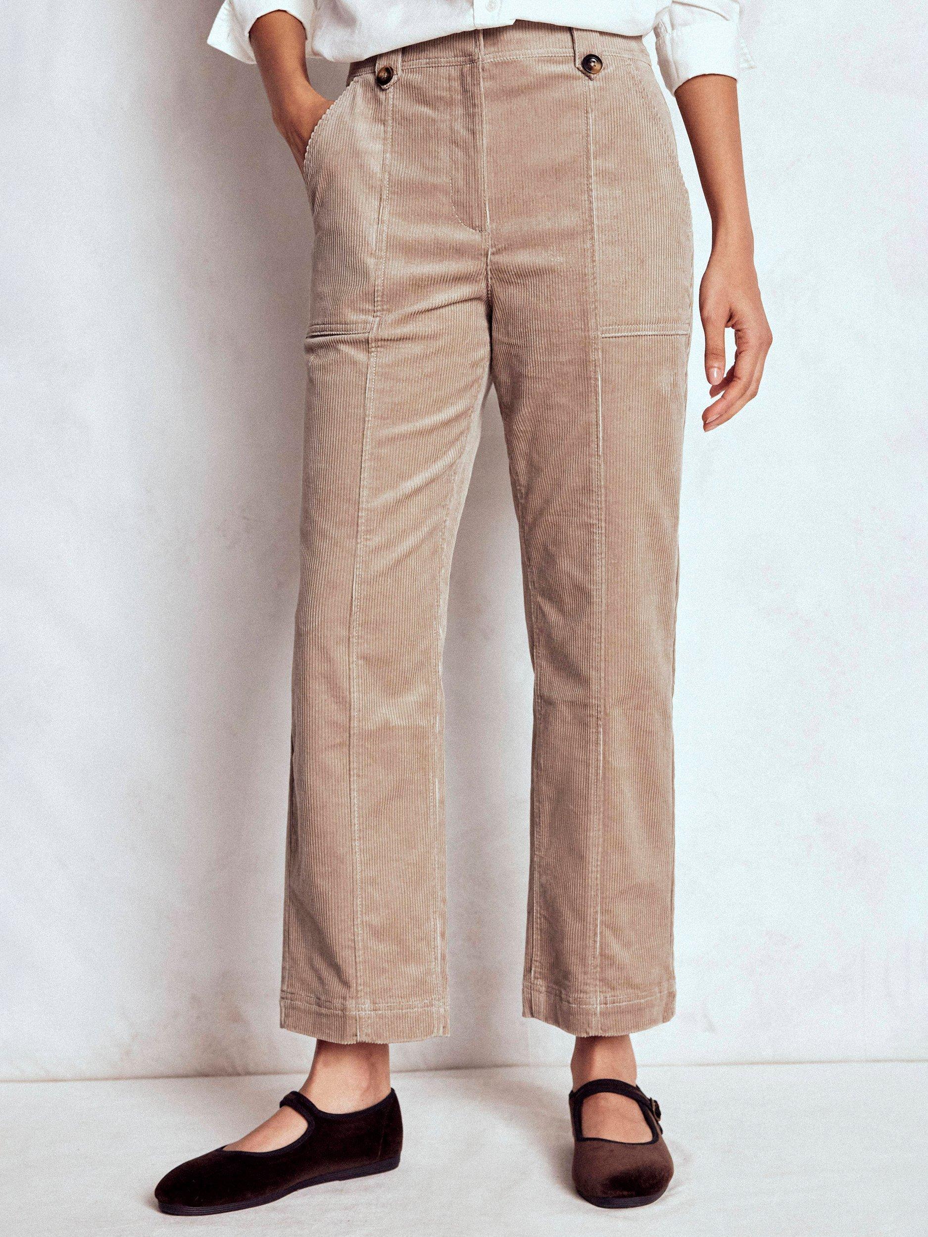 Product image 1 of 6, which shows Boden Pimlico Corduroy Trousers, Natural, 10