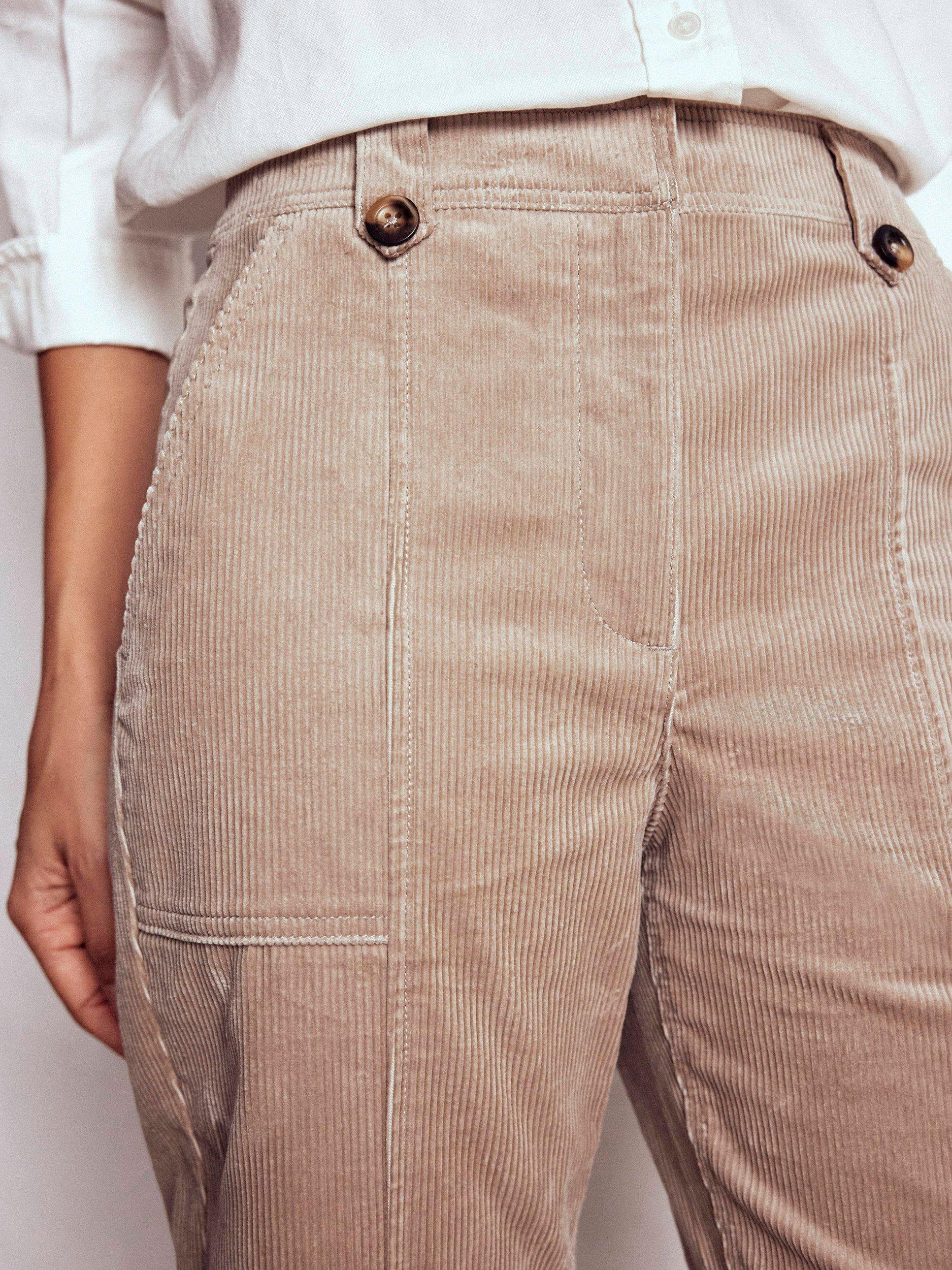 Product image 3 of 6, which shows Boden Pimlico Corduroy Trousers, Natural, 10