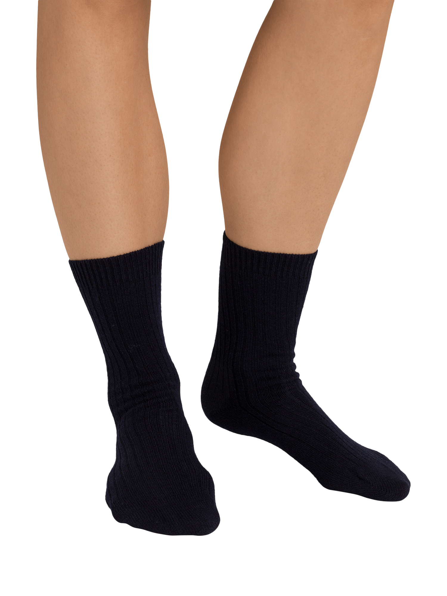 Product image 2 of 3, which shows Hanro Cashmere Blend Crew Socks, Blue Lapis, 36-38