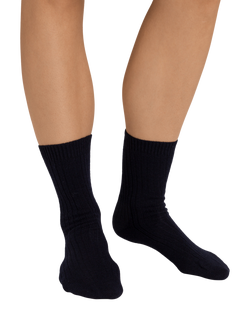 Hanro Cashmere Blend Crew Socks - view 2, Blue Lapis