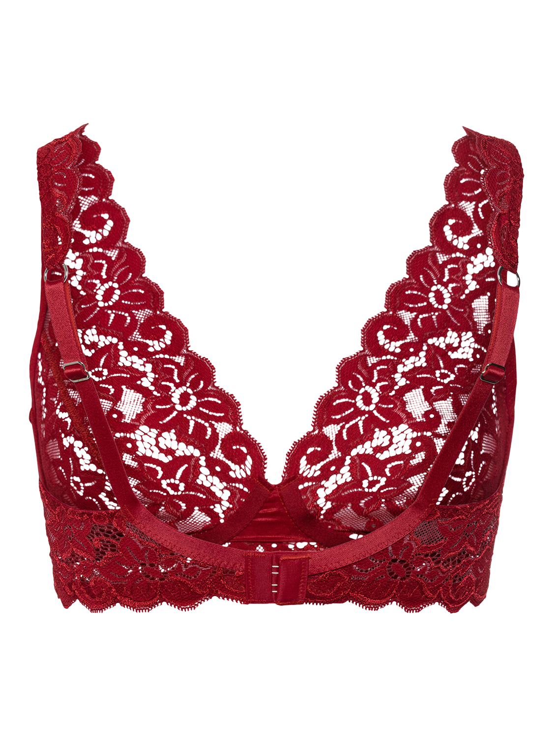 Product image 5 of 6, which shows Hanro Moments Soft Cup Bra, Red Dahlia, 32B