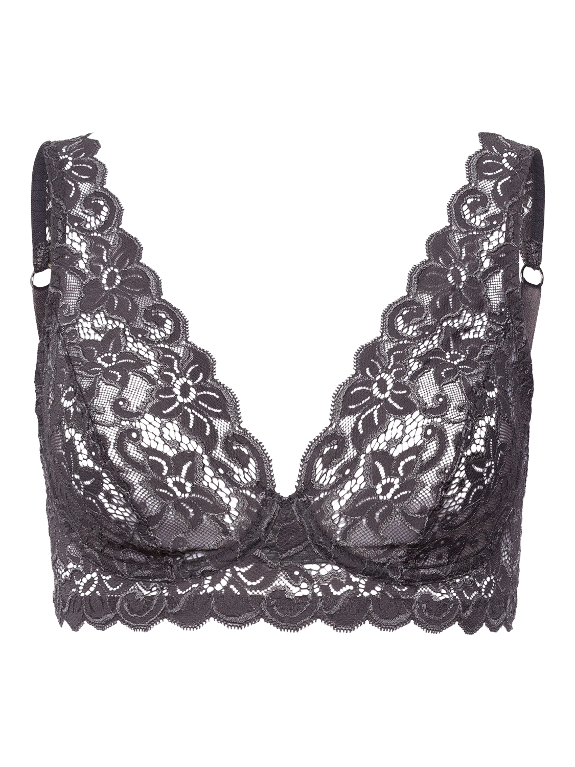 Product image 4 of 6, which shows Hanro Moments Soft Cup Bra, Black Pearl, 32B