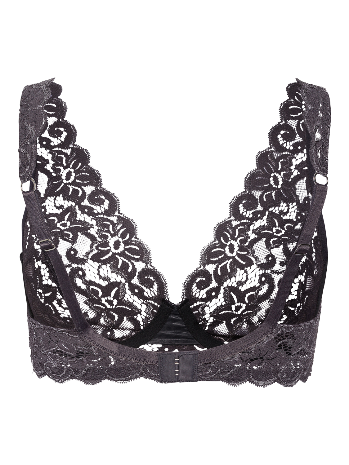 Product image 5 of 6, which shows Hanro Moments Soft Cup Bra, Black Pearl, 32B