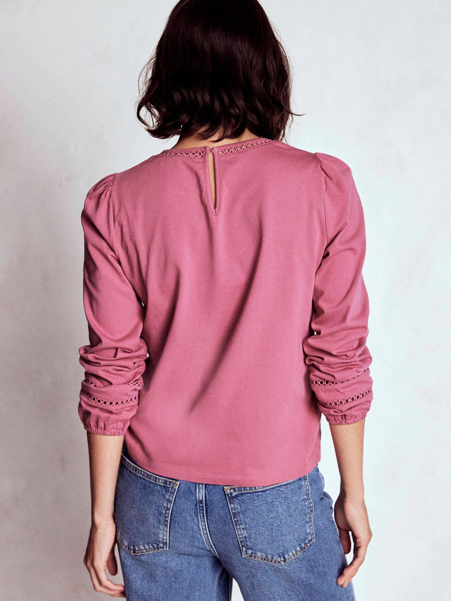 Product image 3 of 4, which shows Boden Flo Trim Detail Top, Pink, 10