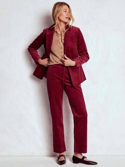 Boden Canonbury Corduroy Trousers, Burgundy Red
