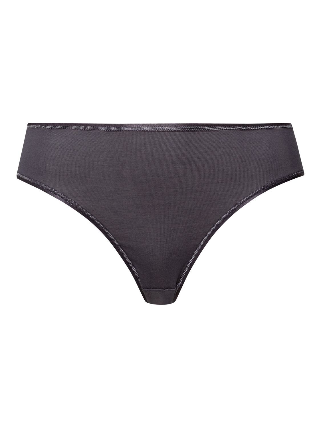 Product image 3 of 5, which shows Hanro Cotton Seamless Midi Briefs, Black Pearl, XS