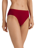 Hanro Cotton Seamless Midi Briefs, Red Dahlia