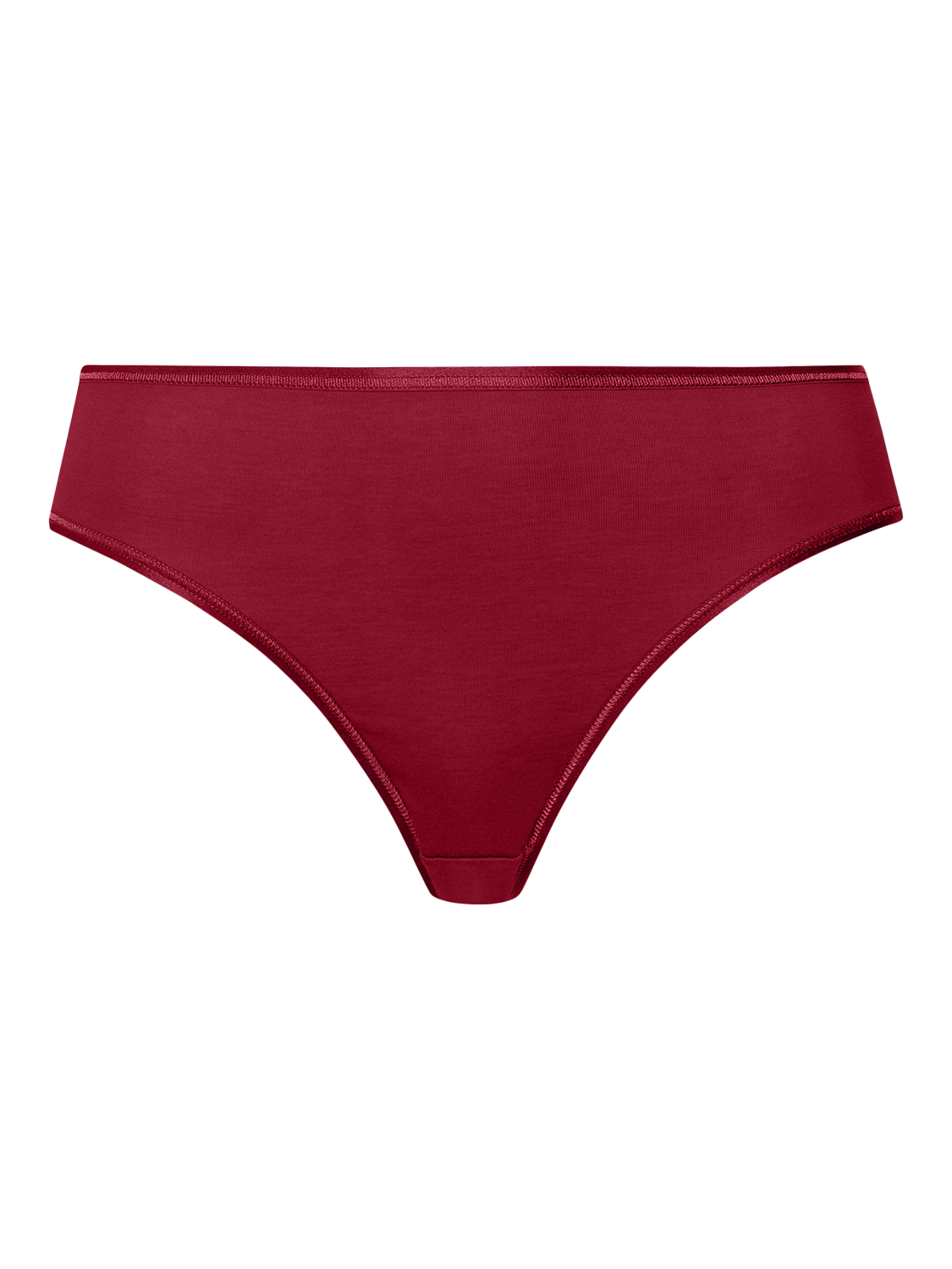 Product image 5 of 6, which shows Hanro Cotton Seamless Midi Briefs, Red Dahlia, XS