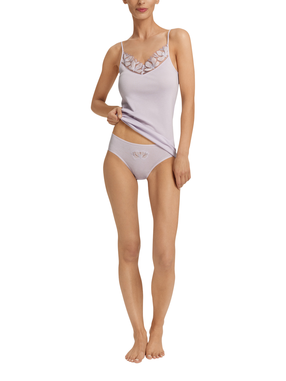 Product image 3 of 6, which shows Hanro Kalea Midi Brief, 2463 Pink Lavender, XS