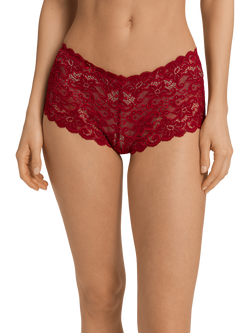 Hanro Moments Mid-Rise Briefs, Red Dahlia