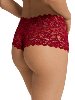 Hanro Moments Mid-Rise Briefs - view 2, Red Dahlia