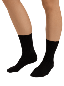 Hanro Cashmere Blend Crew Socks - view 2, Black