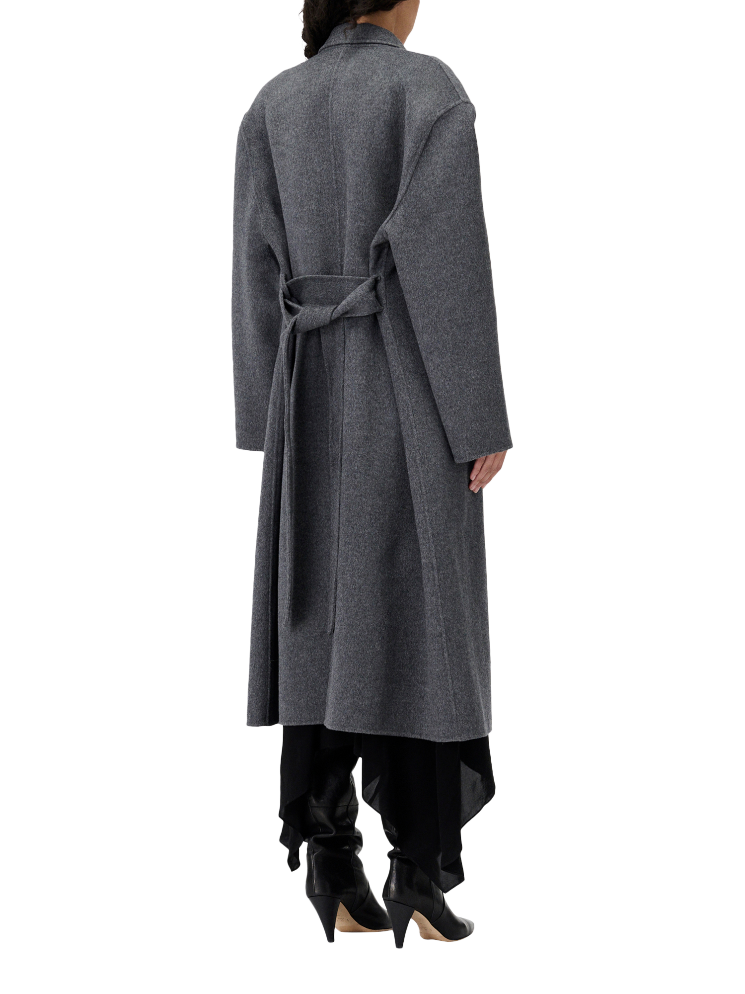 Product image 3 of 5, which shows IRO Nallia Belted Wool Rich Coat, Grey, 40