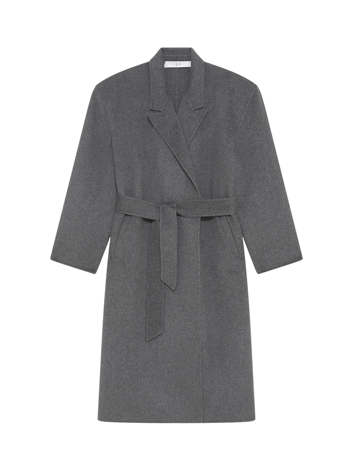 Product image 4 of 5, which shows IRO Nallia Belted Wool Rich Coat, Grey, 40