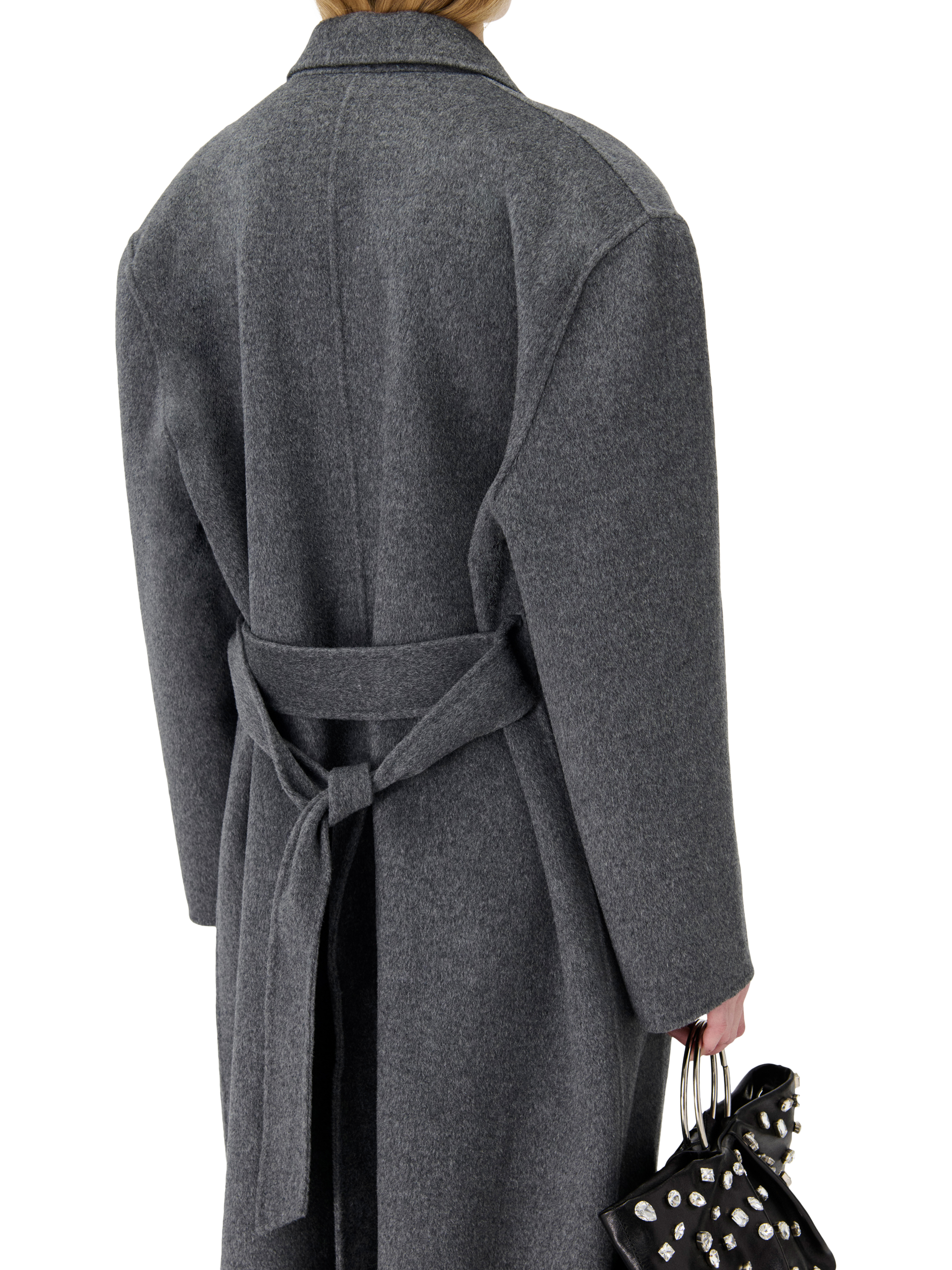 Product image 5 of 5, which shows IRO Nallia Belted Wool Rich Coat, Grey, 40