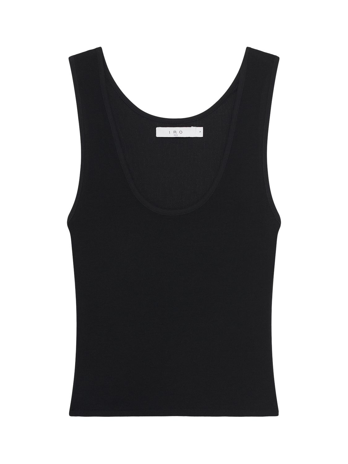 Product image 1 of 1, which shows IRO Roseen Round Neck Wool Blend Vest Top, Black, S