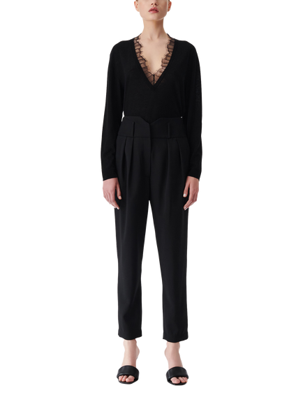 IRO Haby Fine Wool Knit Sweatshirt, Bla0100p