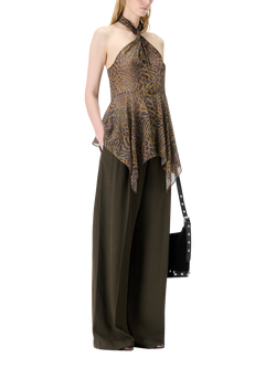 IRO Pallia Tailored Relaxed-Fit Mid-Rise Trousers, Army Green