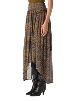 IRO Calesa Semi-Sheer A-Line Maxi Skirt - view 2, Multico Leopard Ocre