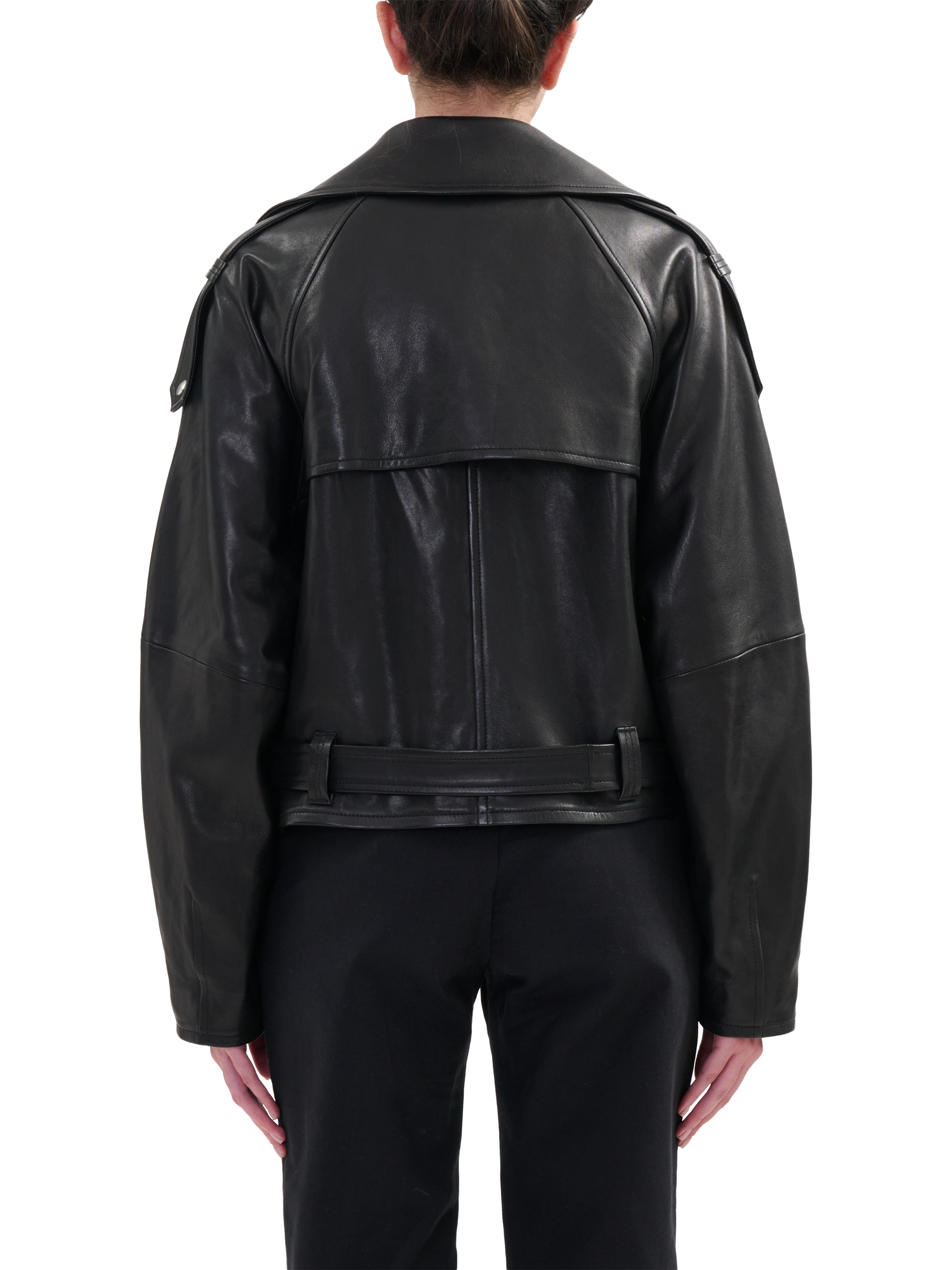 Product image 2 of 4, which shows IRO Yuria Leather Biker Jacket, Black, 38