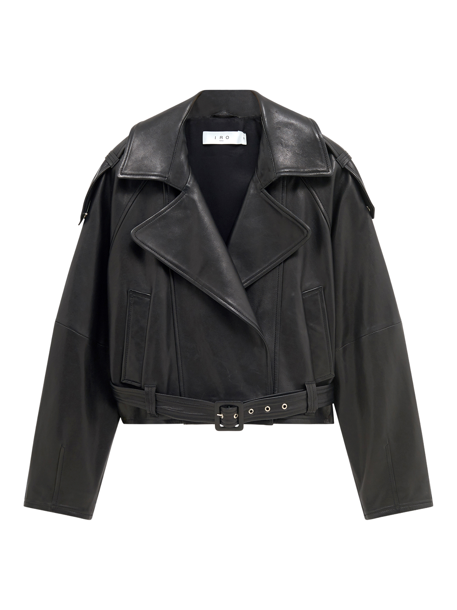 Product image 3 of 4, which shows IRO Yuria Leather Biker Jacket, Black, 38