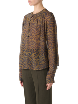 IRO Cyriel Longline Animal Print Blouse, Multico Leopard Ocre