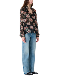 IRO Lazula Floral Top, Black/Multi - view 2, Black/Multi