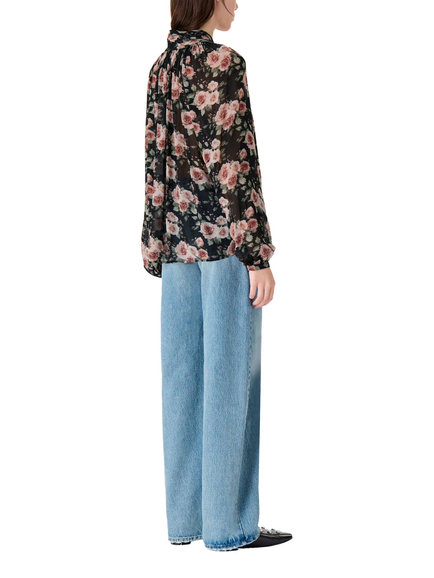 Product image 3 of 4, which shows IRO Lazula Floral Top, Black/Multi, 36