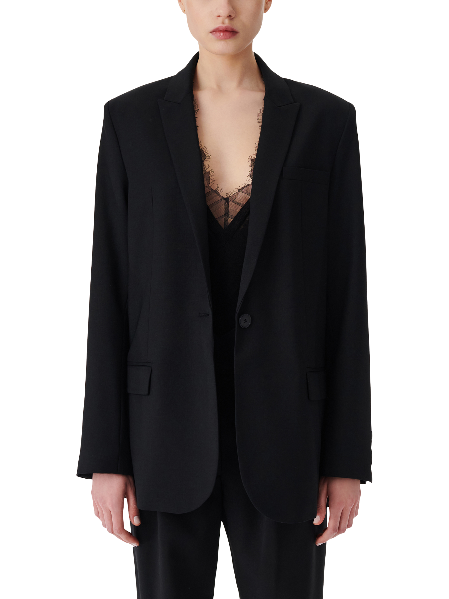 Product image 3 of 4, which shows IRO Allan Wool Rich Blazer, Black, 38