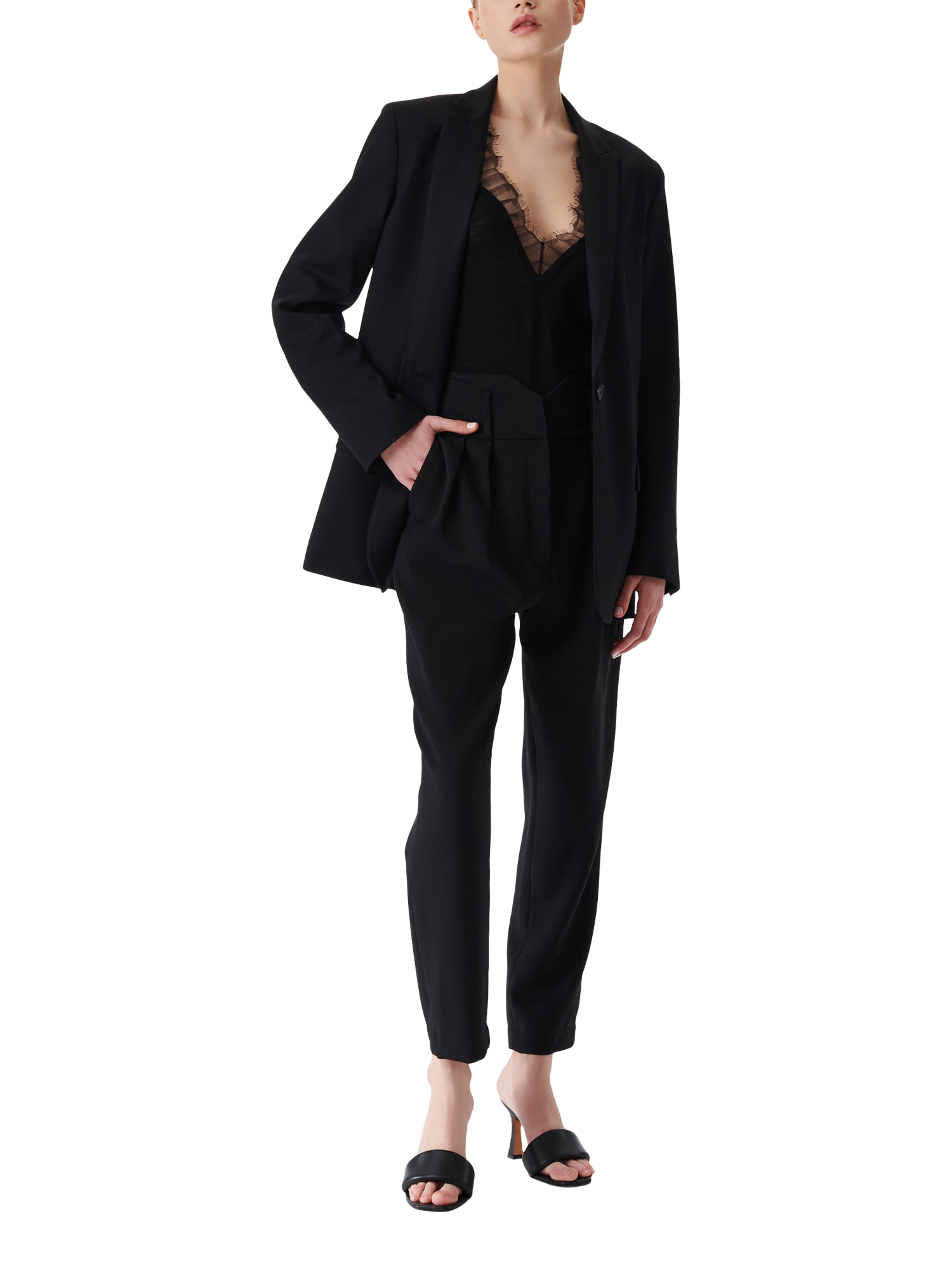Product image 1 of 4, which shows IRO Allan Wool Rich Blazer, Black, 38
