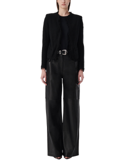 IRO Shavani Cotton Textured Jacket - view 2, Black