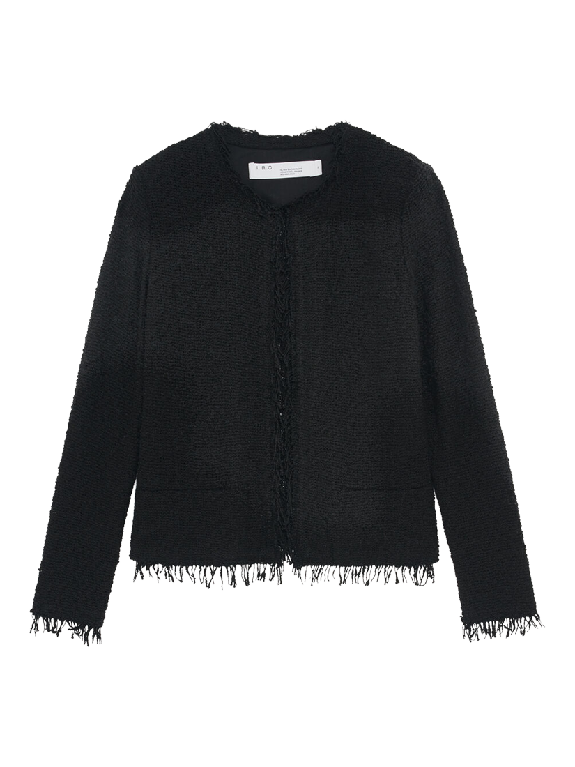 Product image 4 of 4, which shows IRO Shavani Cotton Textured Jacket, Black, 36