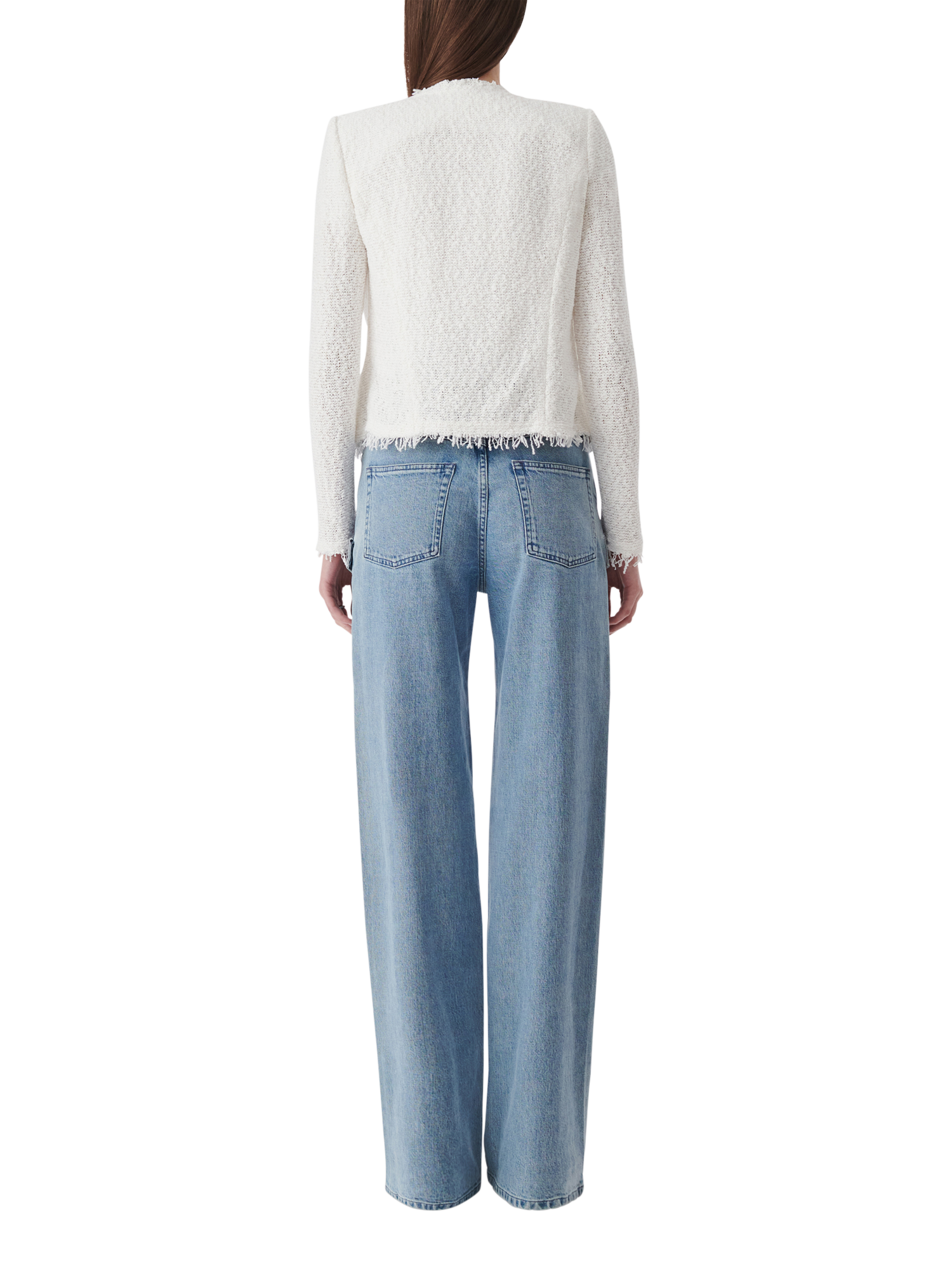 Product image 3 of 4, which shows IRO Shavani Cotton Textured Jacket, White, 36