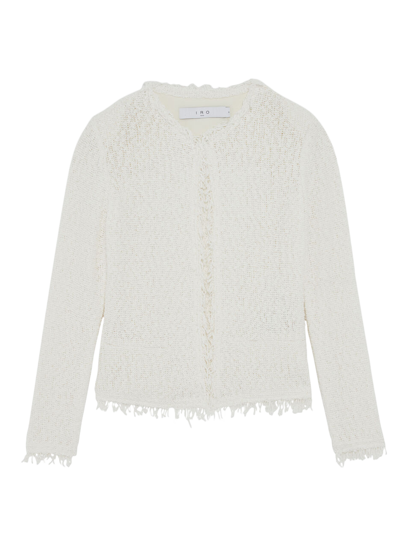 Product image 4 of 4, which shows IRO Shavani Cotton Textured Jacket, White, 36