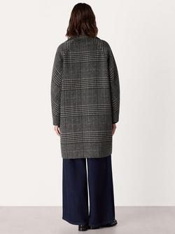 Whistles Cassie Check Double Face Wool Rich Coat, Grey/Multi - view 2, Grey/Multi