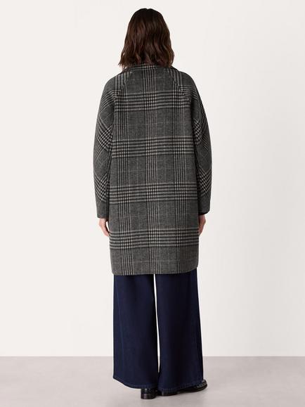 Whistles Cassie Check Double Face Wool Rich Coat, Grey/Multi - view 2, Grey/Multi