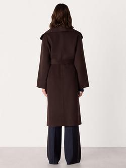 Whistles Cosima Double Face Wool Rich Coat, Chocolate - view 2, Chocolate