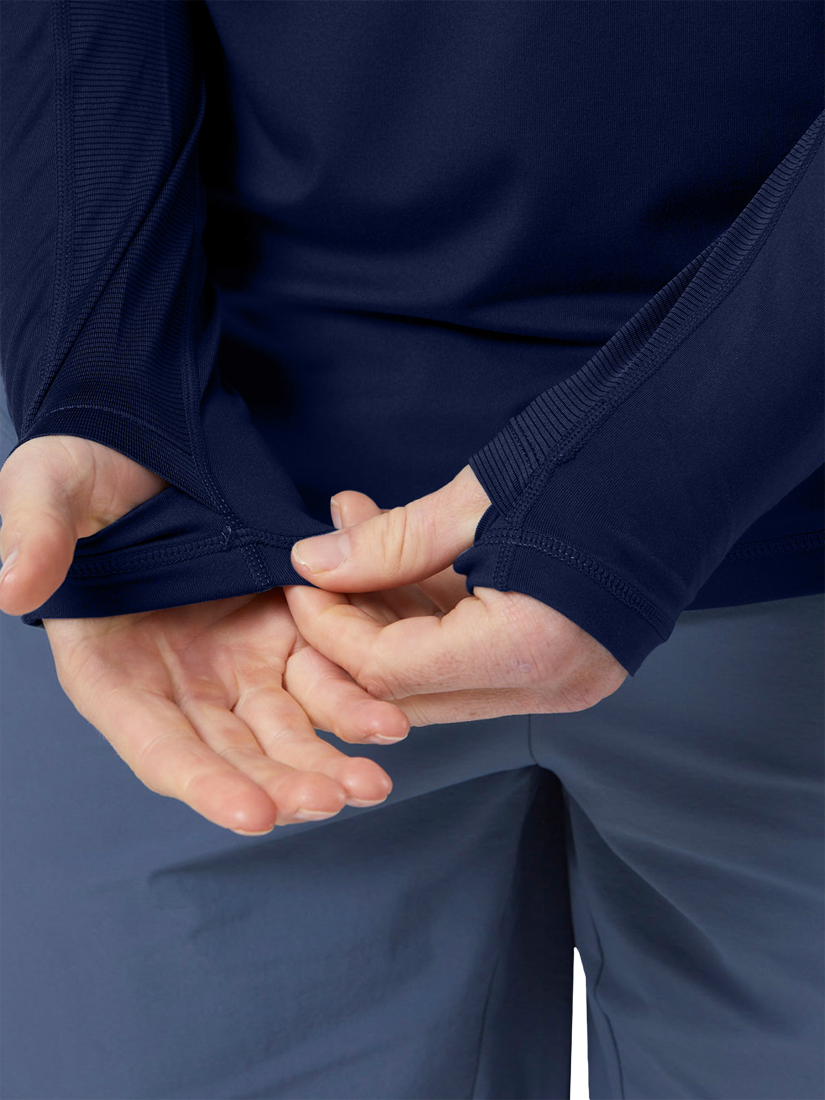 Product image 4 of 8, which shows Gym+Coffee Relentless Long Sleeve Top, Twilight Navy, XXS